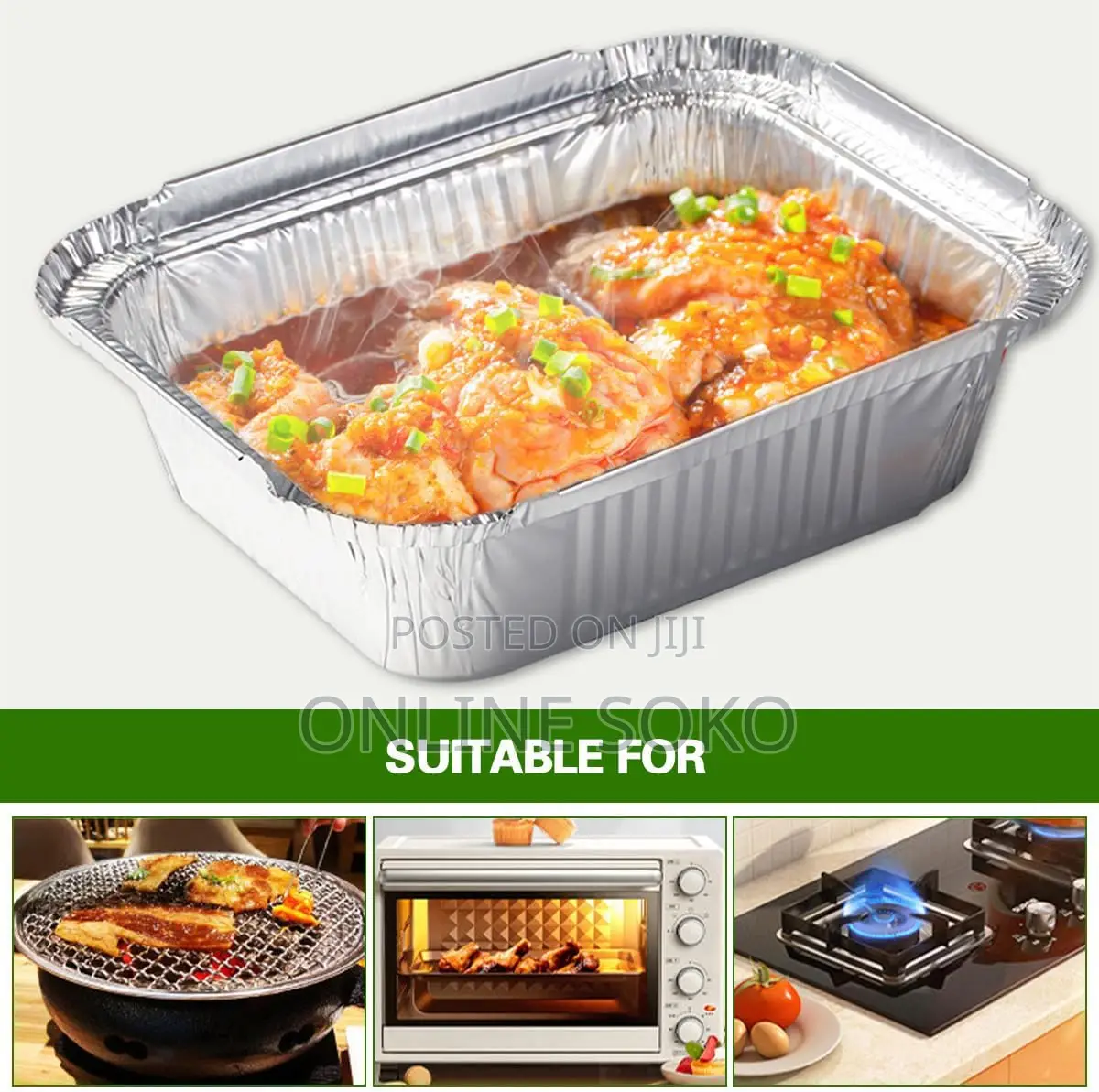 Disposable Take Away Food Aluminum Foil Containers Punnets – 10 Pack