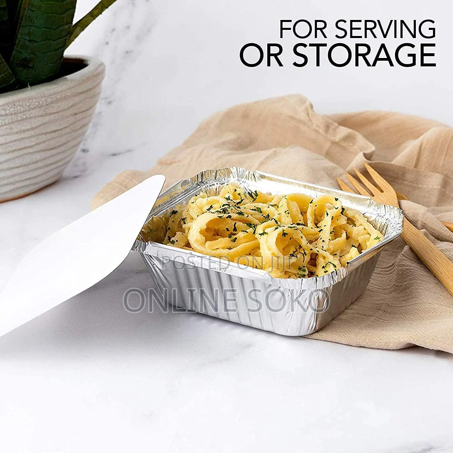 Disposable Take Away Food Aluminum Foil Containers Punnets – 10 Pack