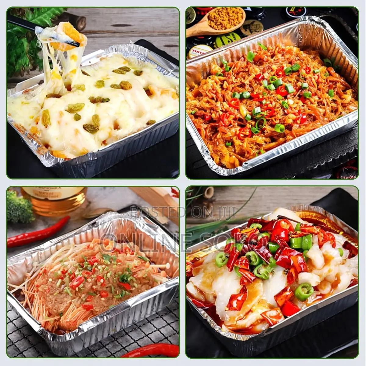 Disposable Take Away Food Aluminum Foil Containers Punnets – 10 Pack