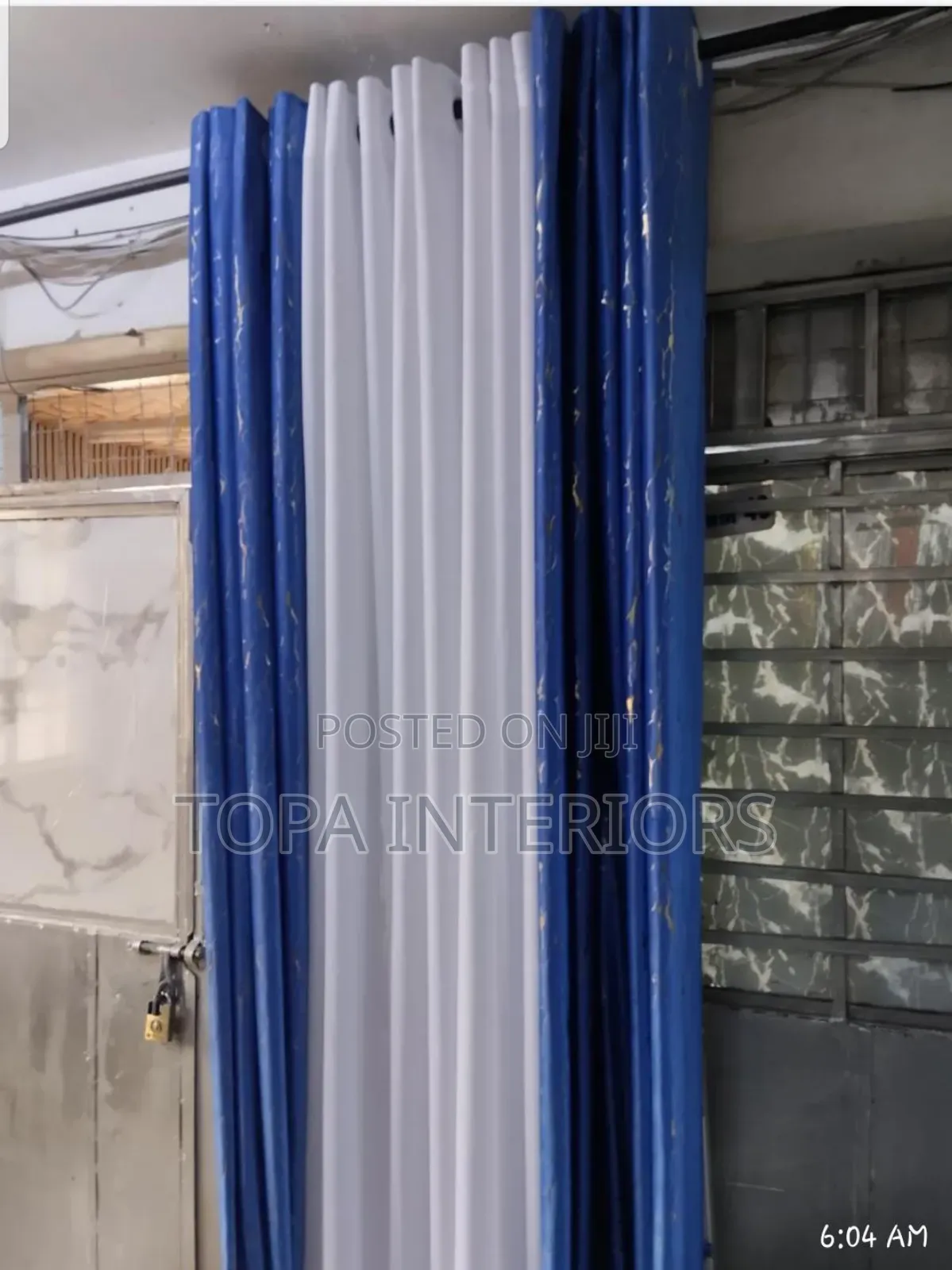Blue With Gold Velvet Curtains for Doors and Windows