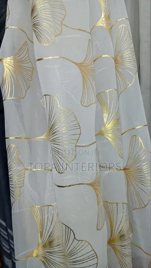 White With Gold Sheers for Living Room Windows