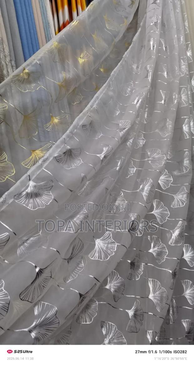 White With Silver Window Sheers for House Windows
