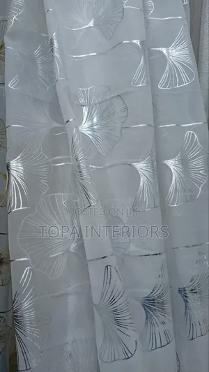Elegant White Sheers With Silver Flowers for All Windows