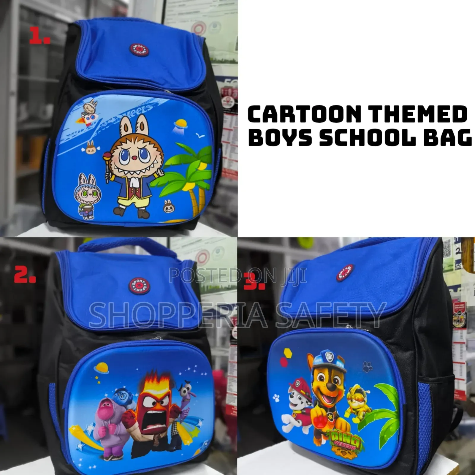 Cartoon Themed Kids School Bags Boys