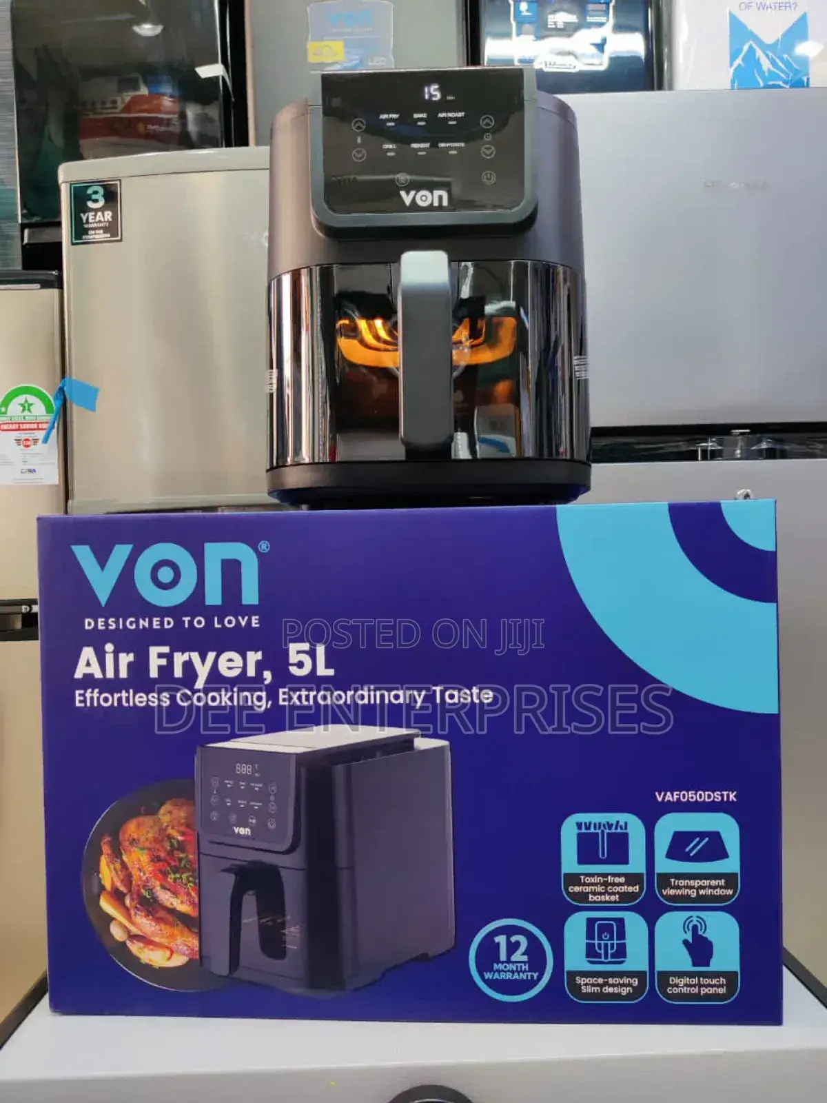 Von Air Fryer 5l Digital Slim Design