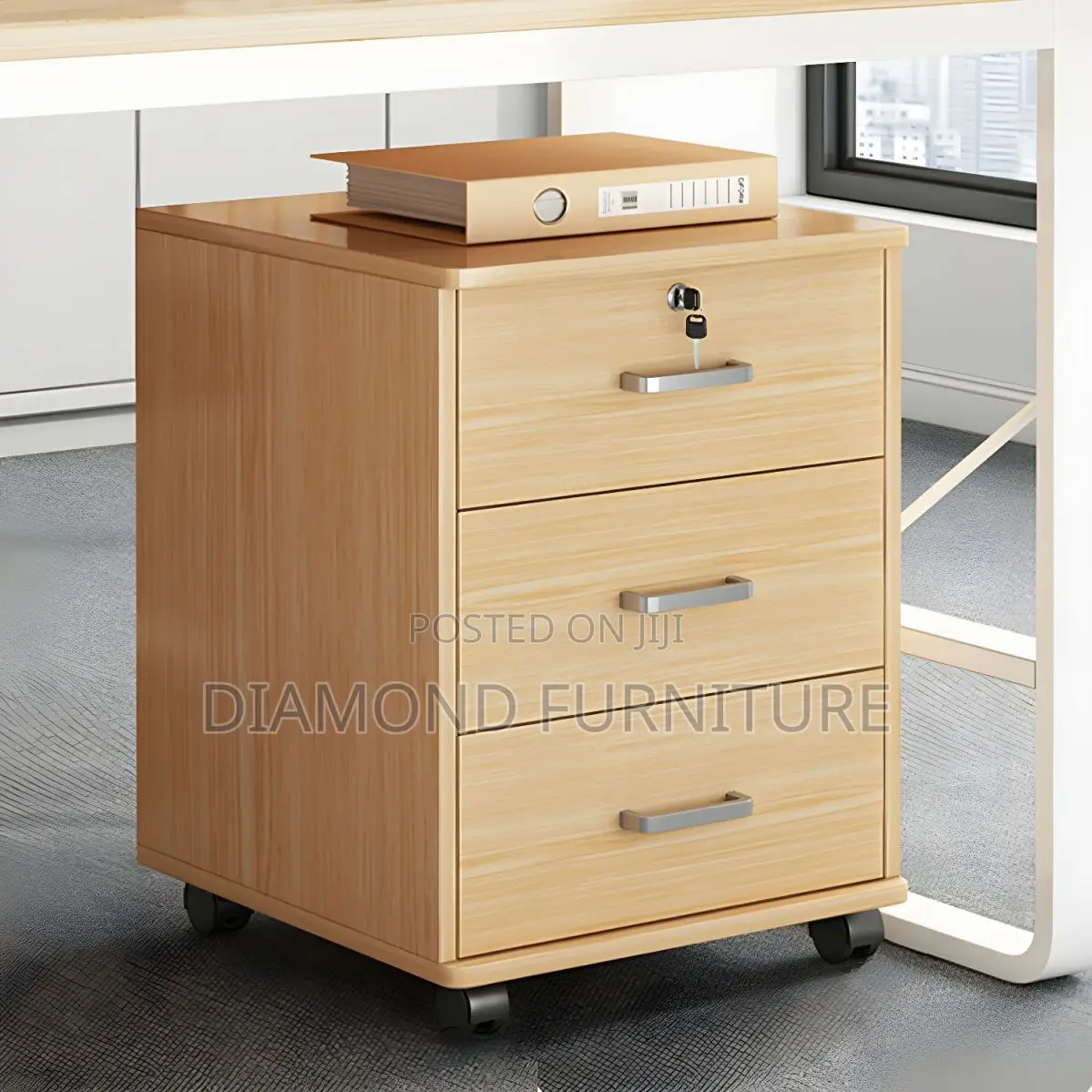 Storage Cabinets; Modern Pedestal With Wheels