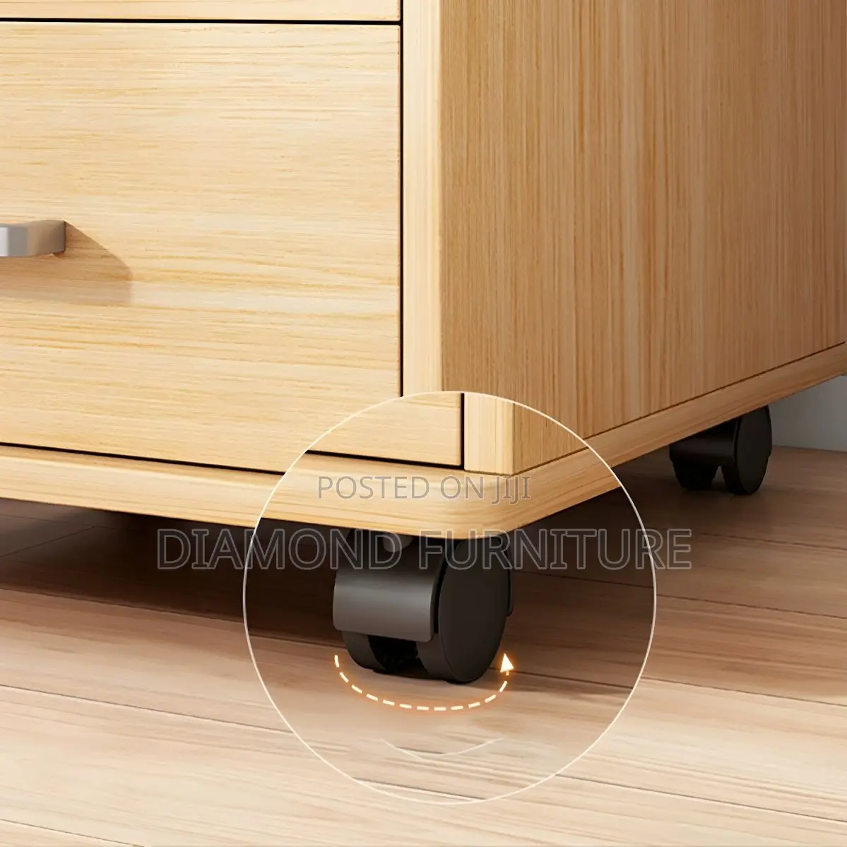 Storage Cabinets; Modern Pedestal With Wheels