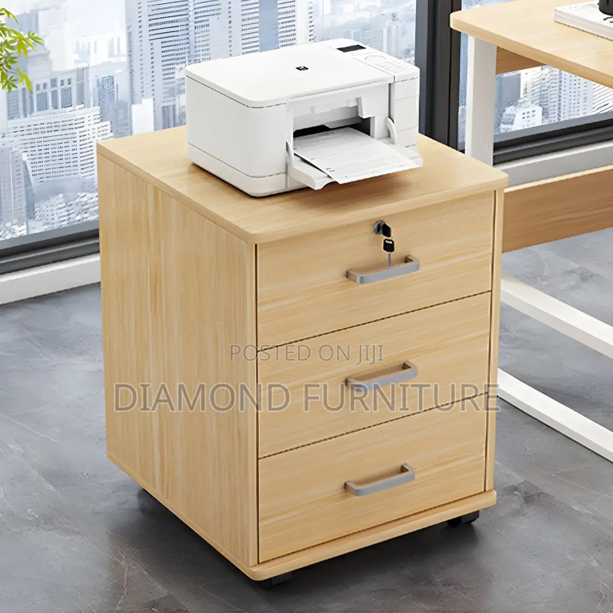 Storage Cabinets; Modern Pedestal With Wheels