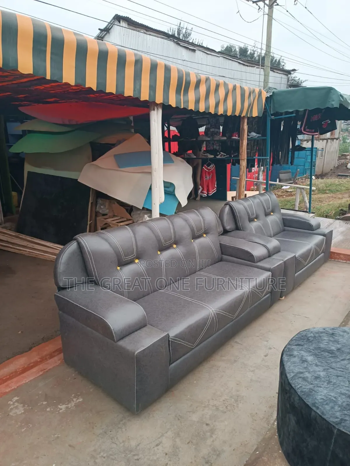 Vintage 5 Seater Modern Sofa Set Gray Hj9x