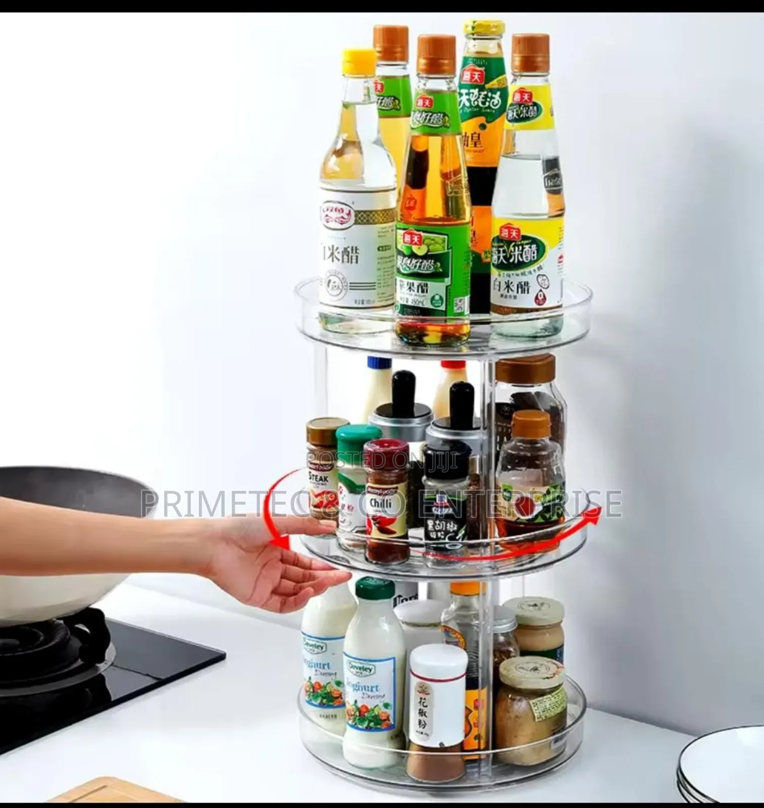 3 Layer 360 Rotation Cabinet Turntable Organizer
