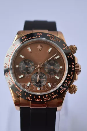 Rolex Daytona Rose Gold Rubber Straps Chocolate Dial Watch