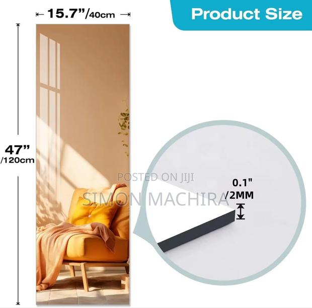 Self-Adhesive Unbreakable Wall Moun Mirror - thumbnail 2