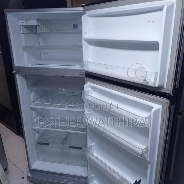 Big Commercial Silver Double Door Fridge - main view