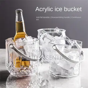 Elegant Glass Ice Bucket With Tongs - Perfect for Parties