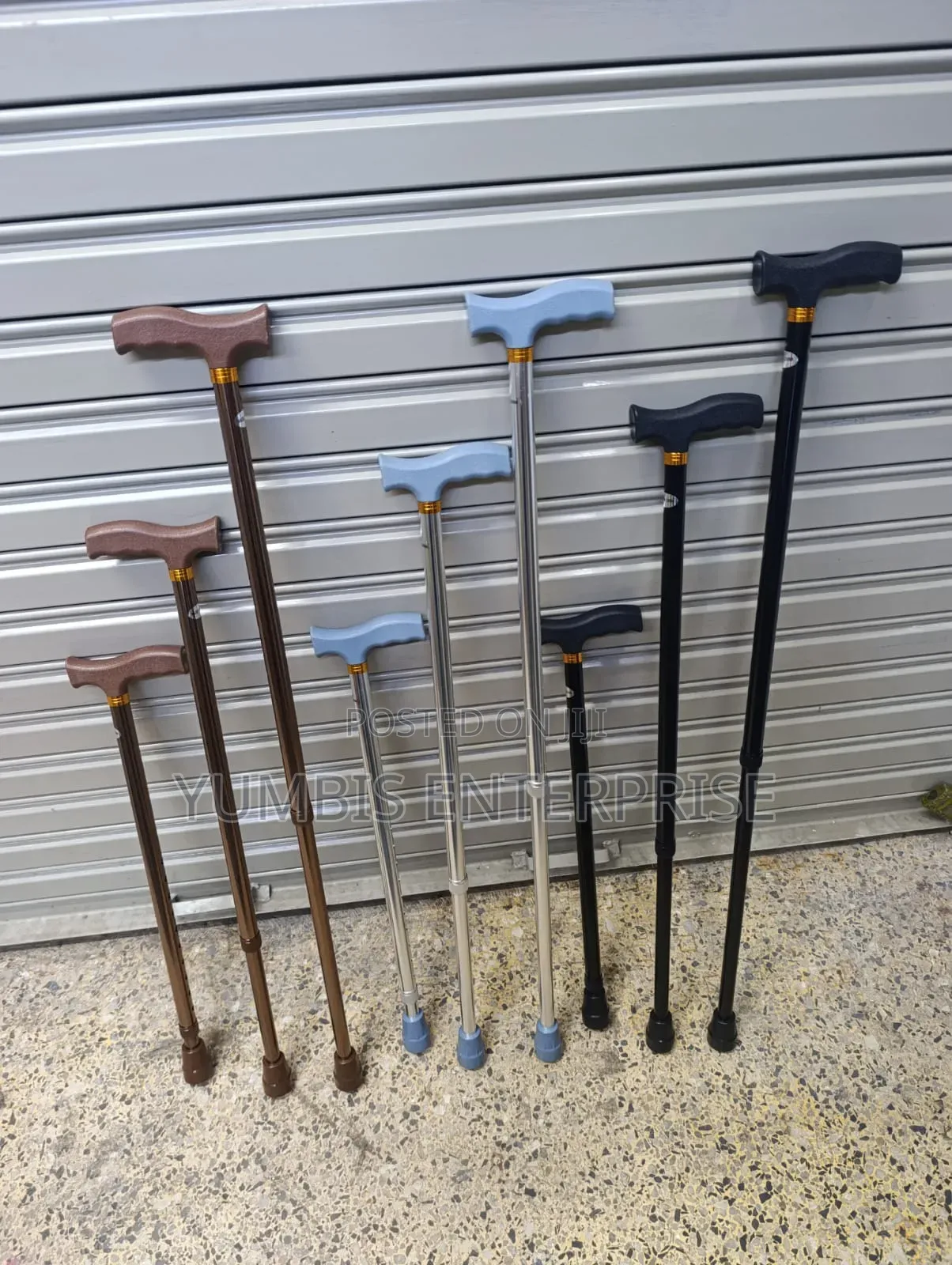 Metallic Adjustable Walking Sticks in Gold, Silver, Black Colors