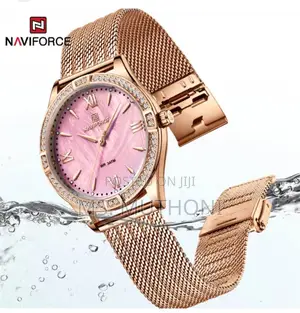Stainless Steel Naviforce Pink Dial for Ladies