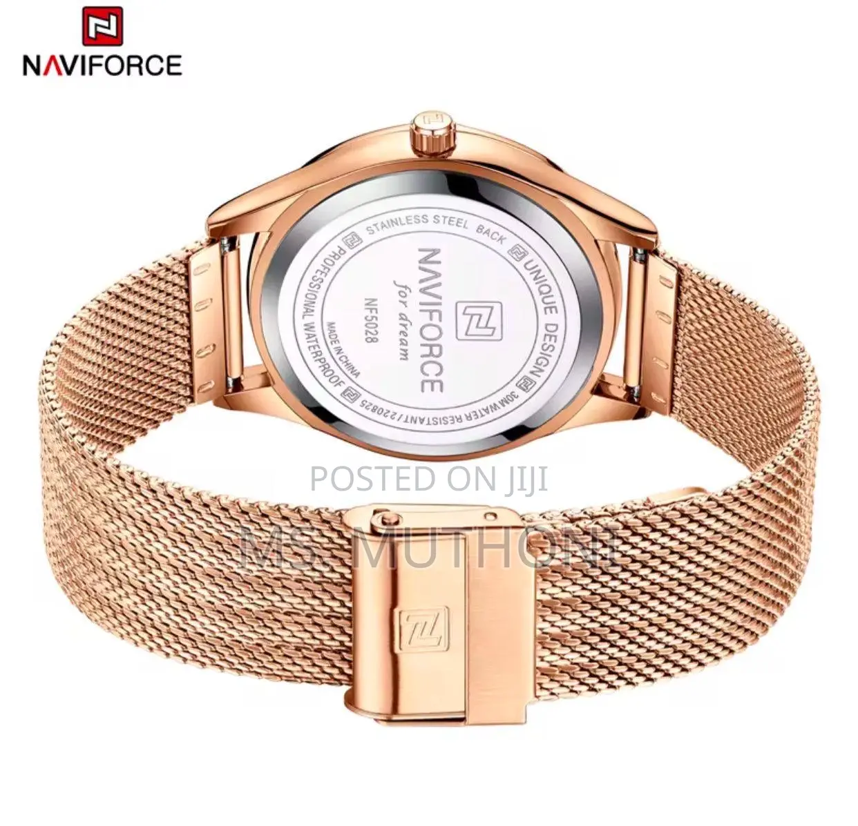 Stainless Steel Naviforce Pink Dial for Ladies