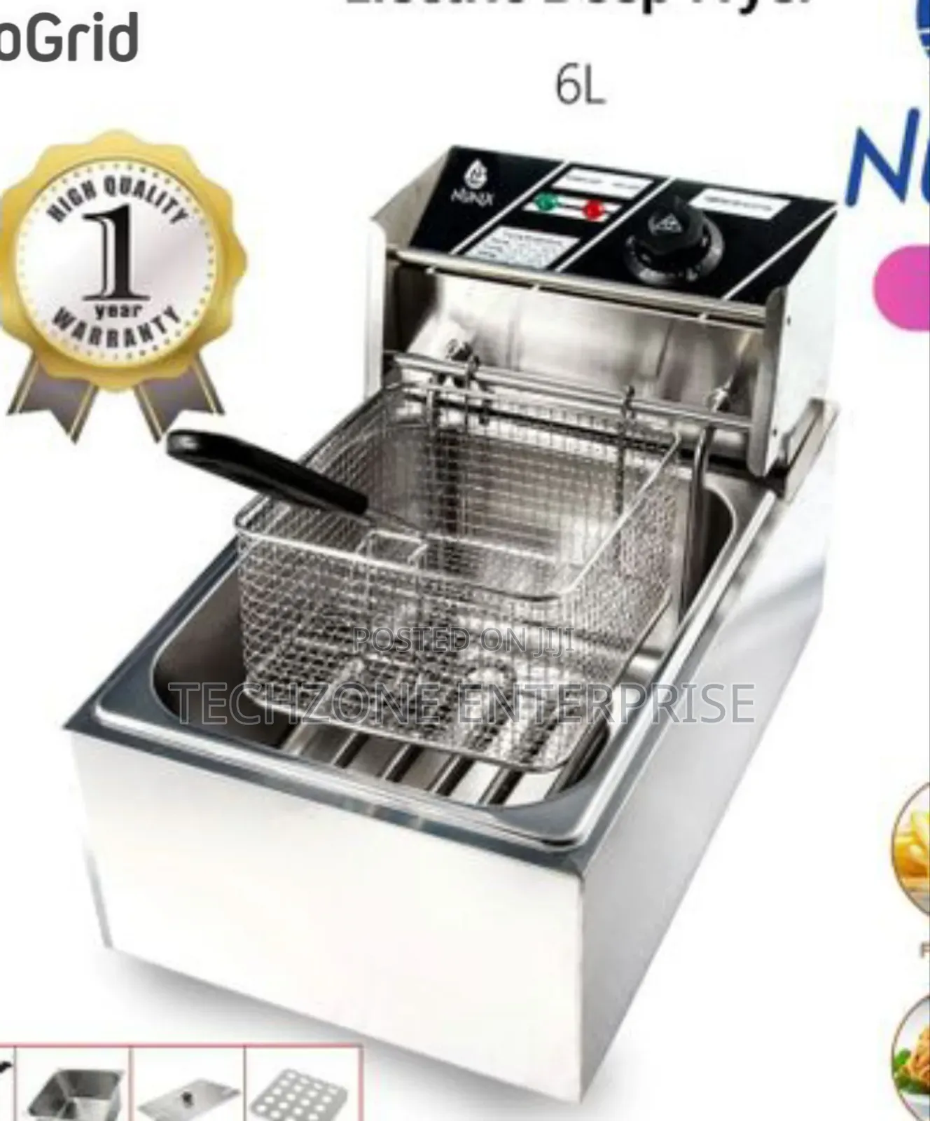 Nunix Mf-01 6l Electric Stainless Steel Deep Fryer