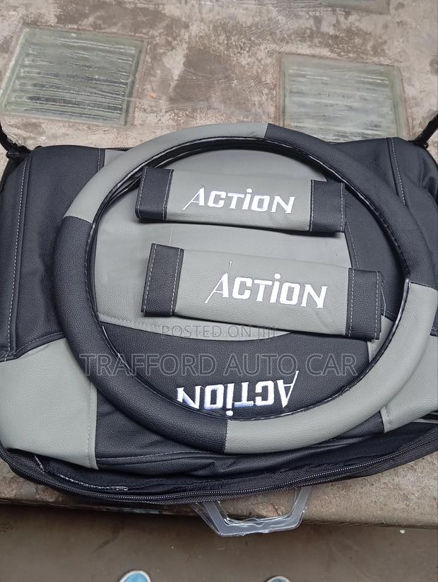 Buy Black Grey Action Seat Covers - main view