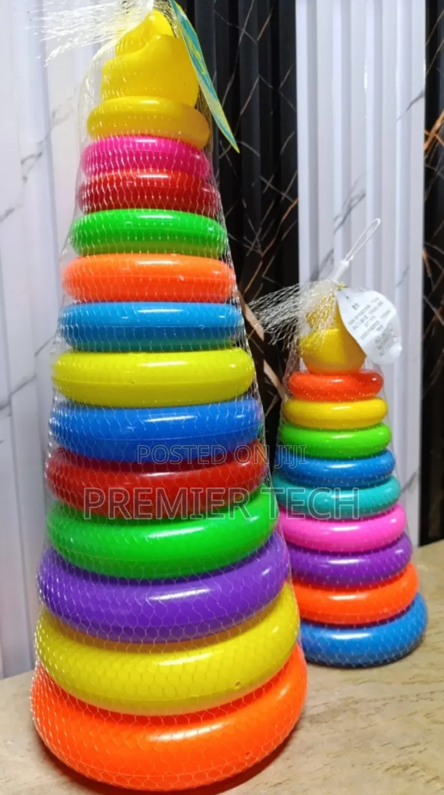 Kids Stacking Towers Both 41cm and 30 Cm Tall 