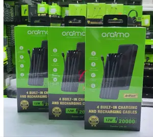 Power Bank Oraimo 20,000 Amh With 4 Inbuilt Charging Cable