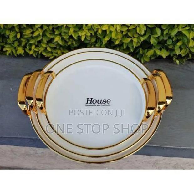 3in1 Round Acrylic Serving Dining Tray - main view