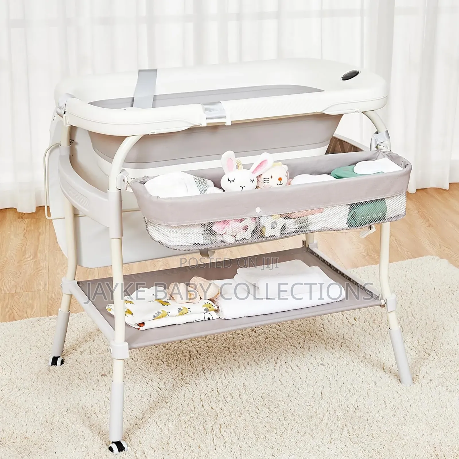 2-in-1 Baby Bathtub Changing Table With Thermometer