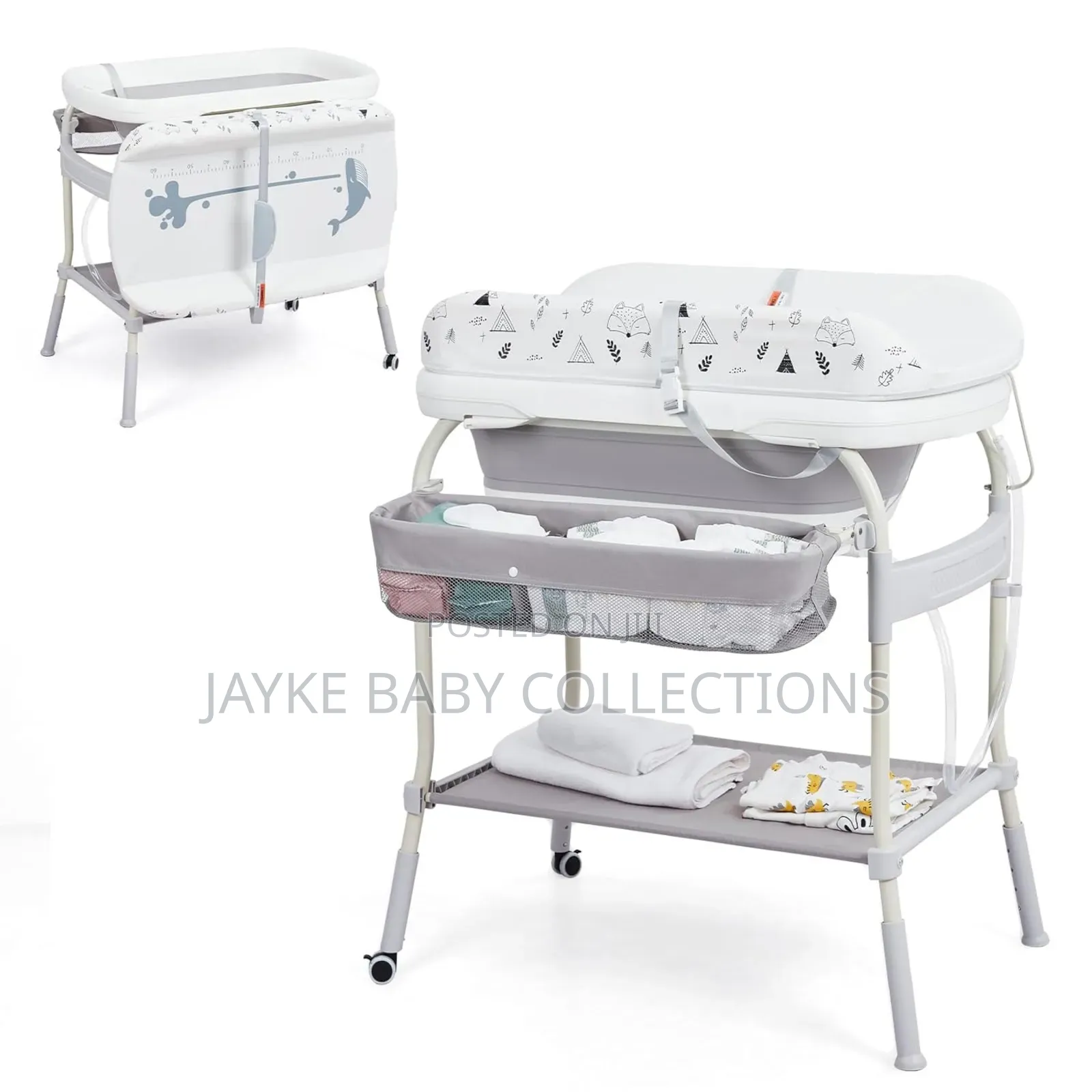 2-in-1 Baby Bathtub Changing Table With Thermometer