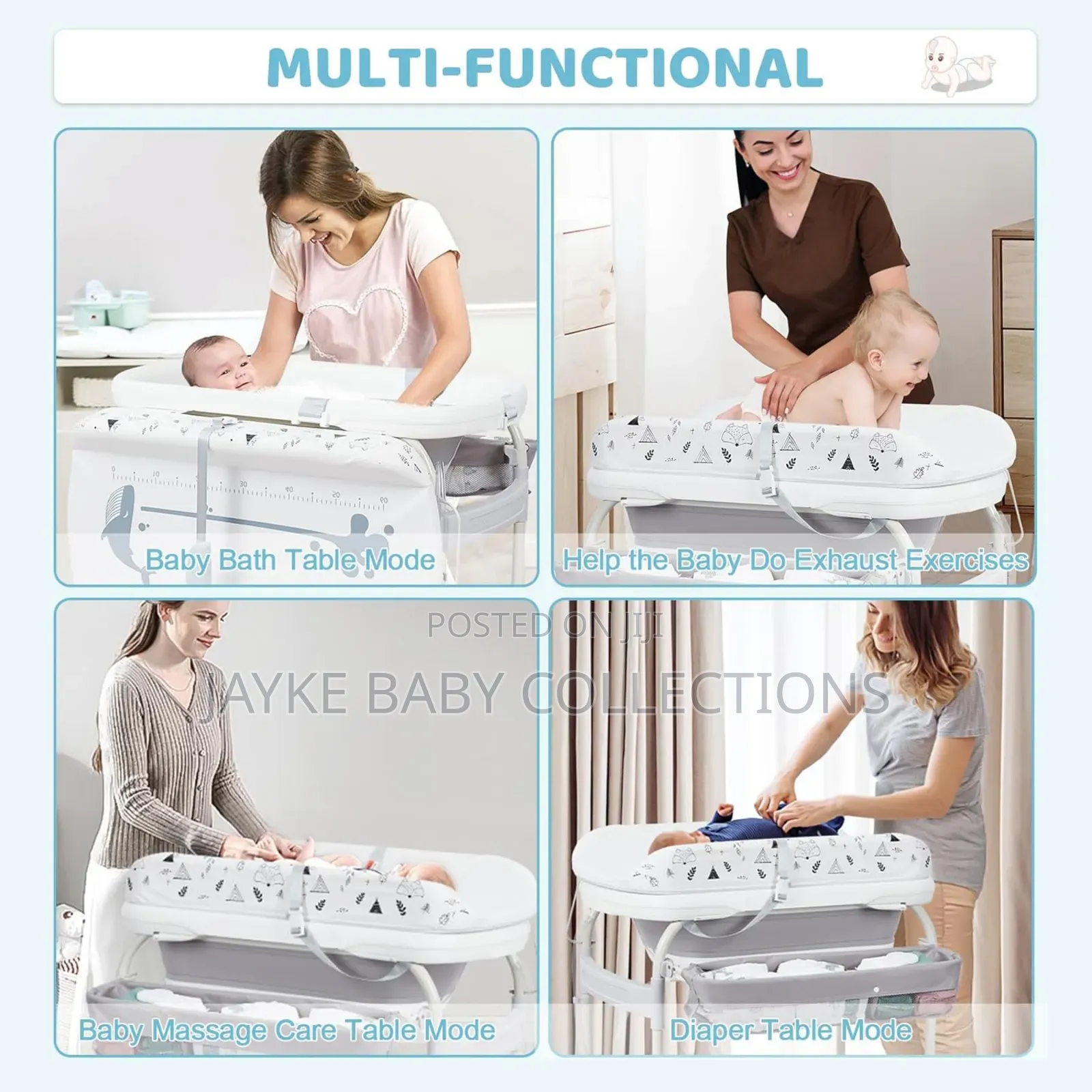2-in-1 Baby Bathtub Changing Table With Thermometer