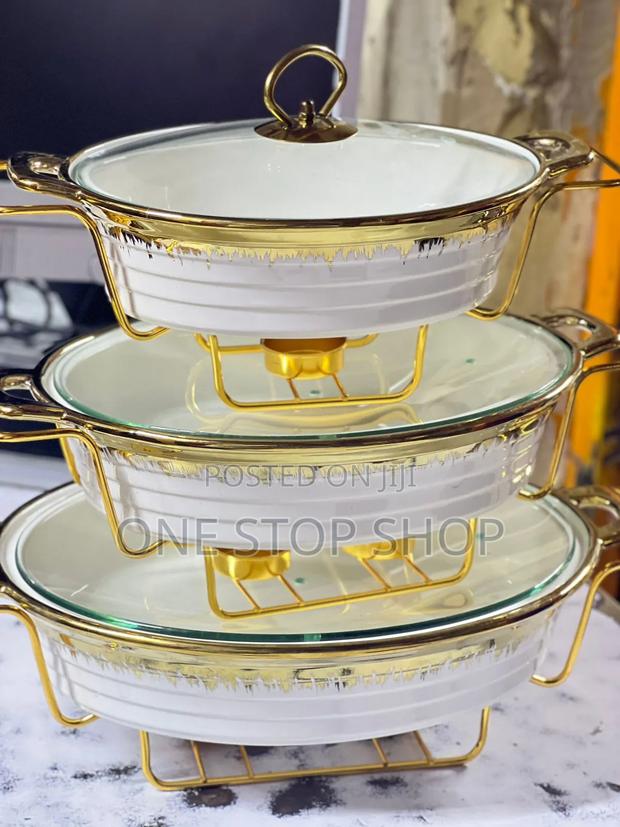 3pcs Ceramic High Quality Chaffing Dishes Set - main view