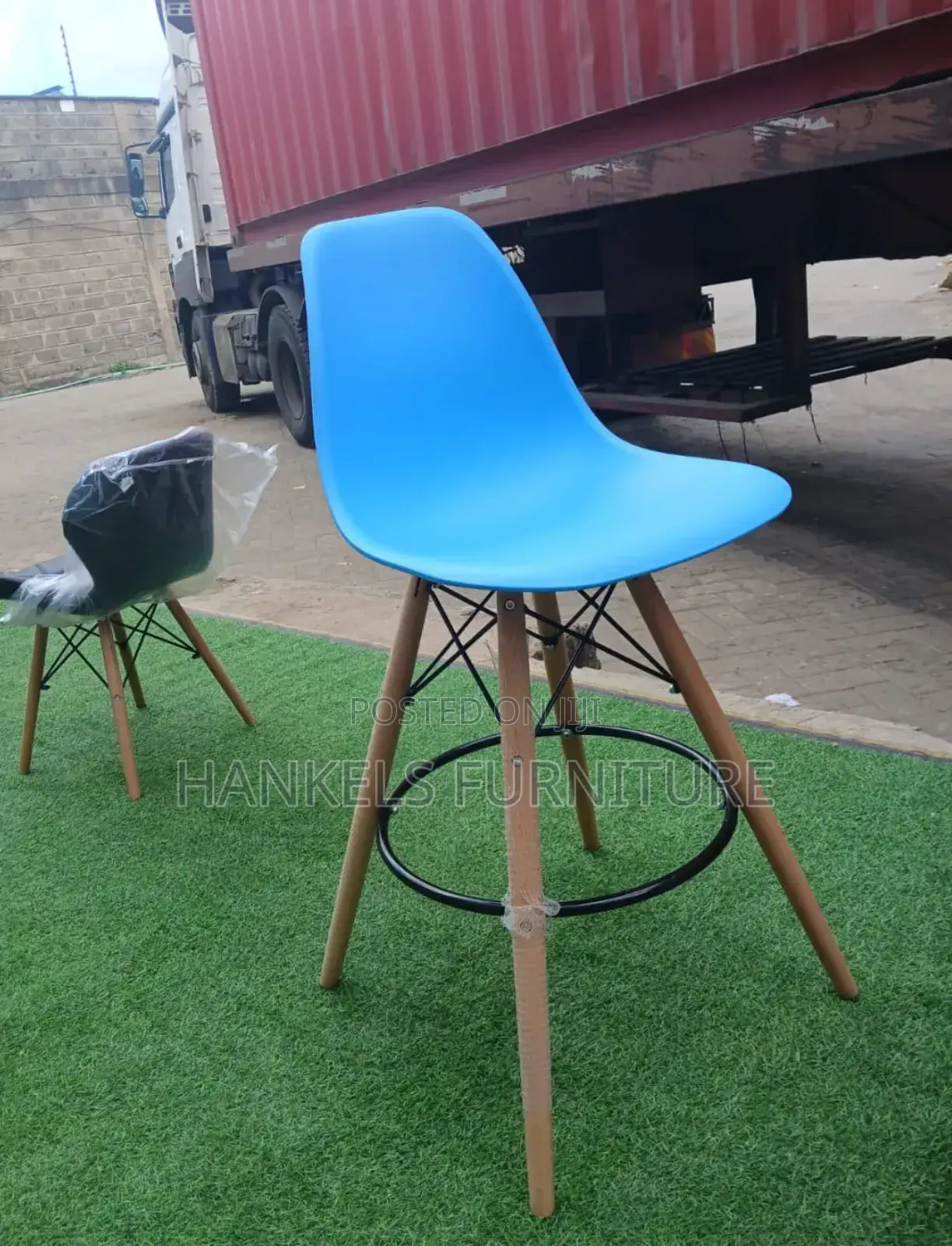 High Bar Blue Eames Chair