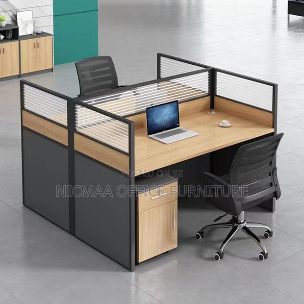 Office Desk: 2-Way Modern Workstation With Grommets