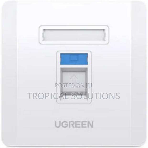 Ugreen Single Port Wall Plate White - thumbnail 3
