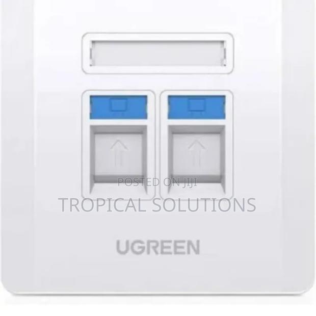 Ugreen Dual Port Wall Plate White - thumbnail 3