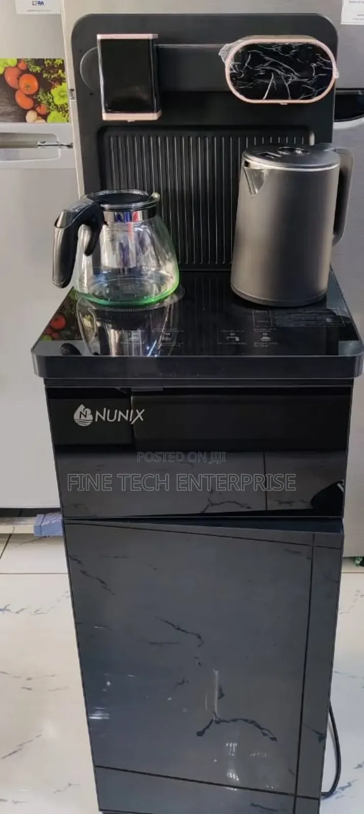 Black and Silver Nunix A1c Bottom Load Hot and Cold Water Dispenser