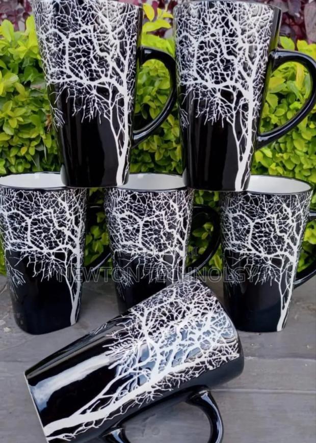 *Set of 6 Black Tree Mugs - main view