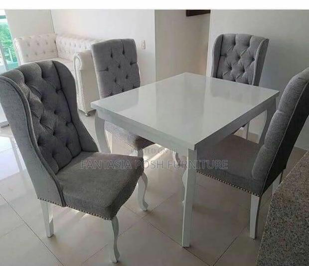 White Modern 4 Seater Dining Set
