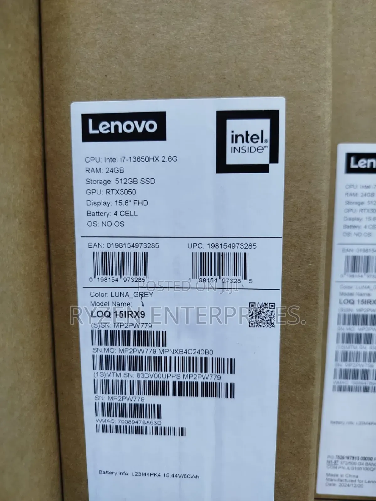 New Laptop Lenovo LOQ 15IRH8 24GB Intel Core i7 SSD 512GB