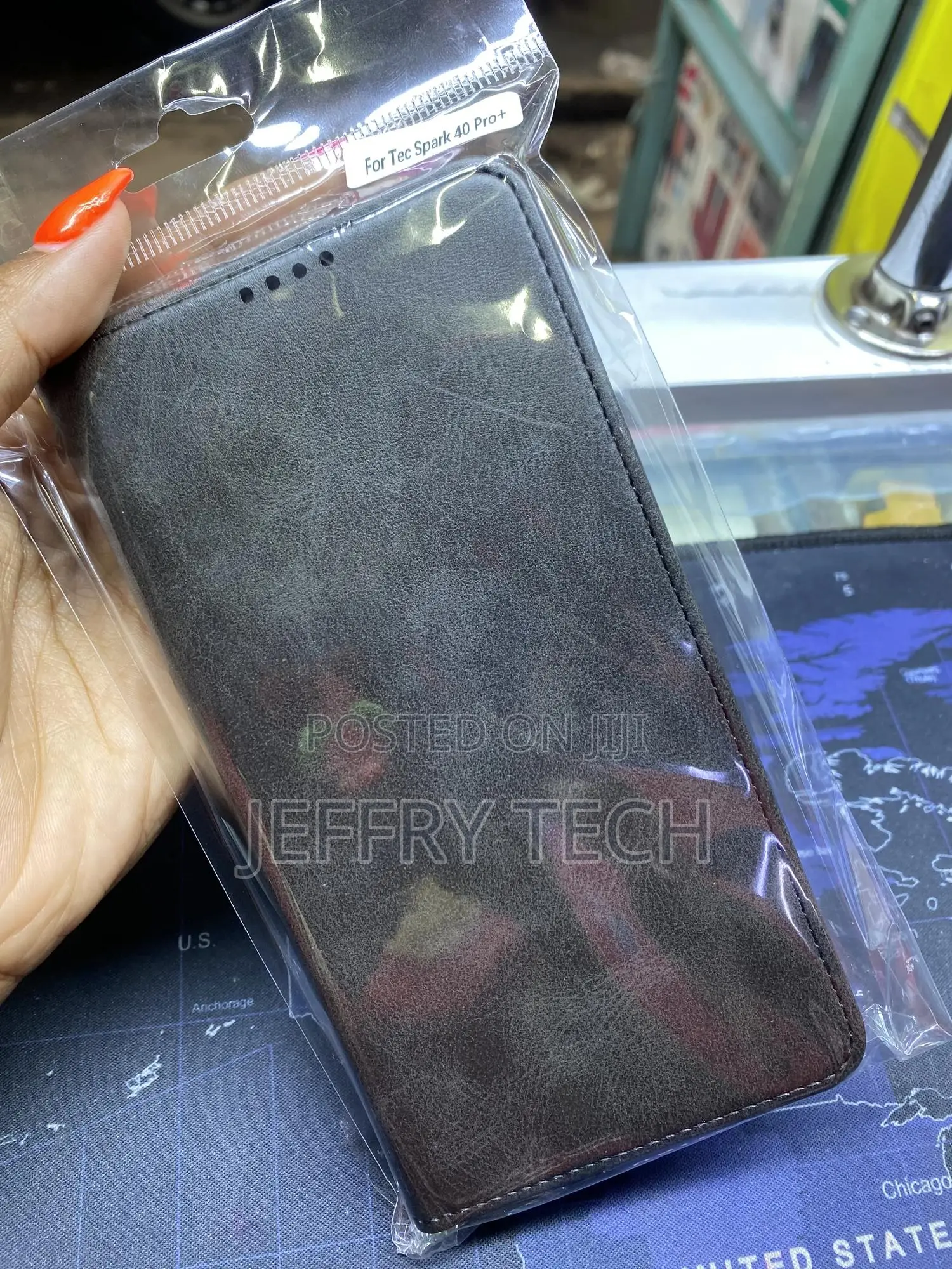Oagelim Tecno Camon 40 Pro Plus Pu Leather Flip Case With Card Slot