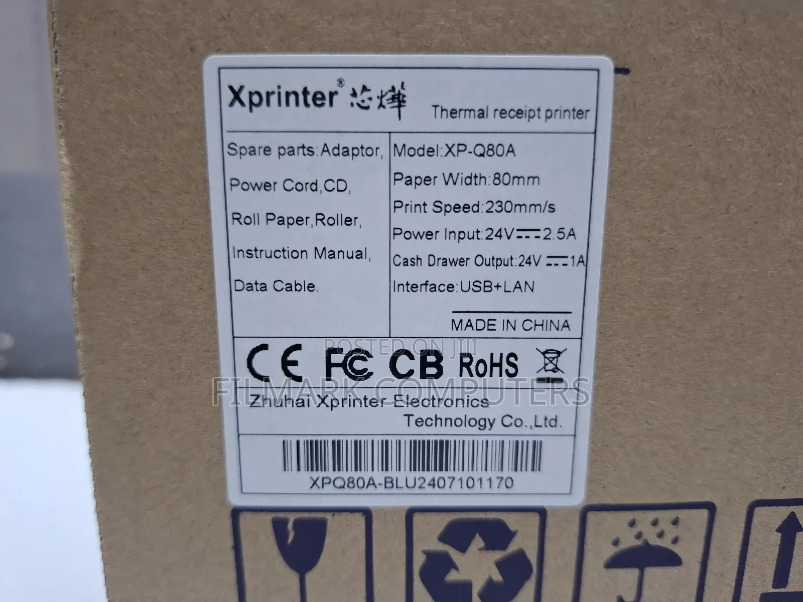 Xprinter 80mm Usb+Lan Thermal Receipt Printer