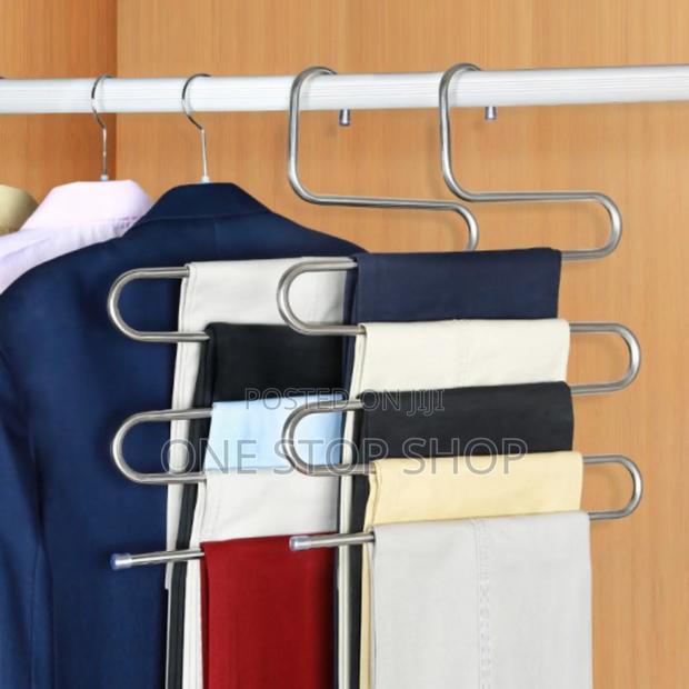 3pc Set S Shaped Trouser Hanger Stainless Steel