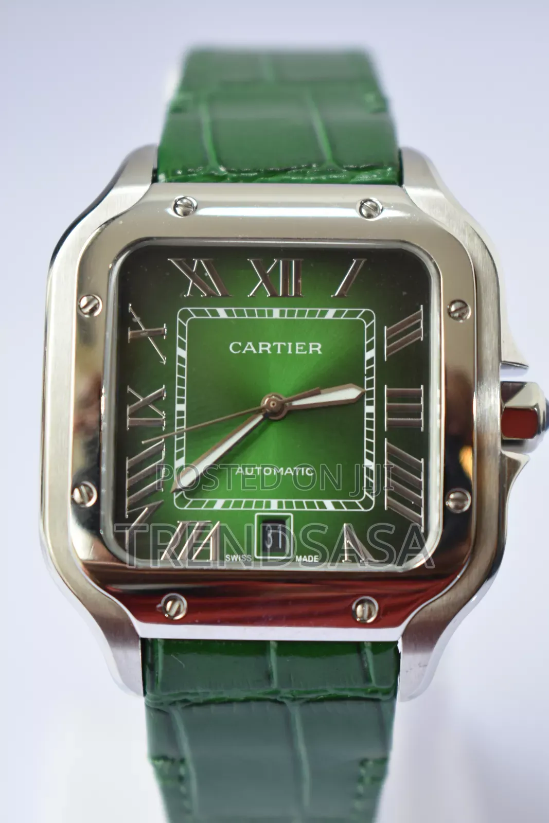 Cartier Santos De Cartier Green Alligator Straps