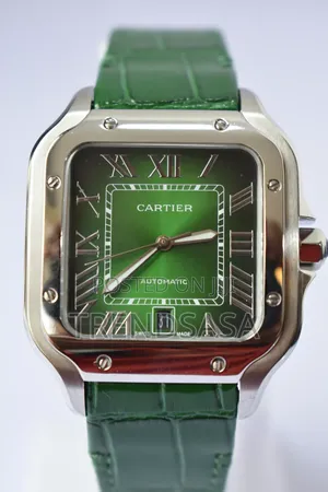 Cartier Santos De Cartier Green Alligator Straps