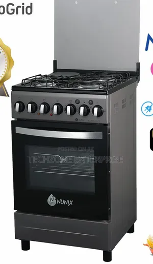 Nunix Kz-560 50x55 3~Gas 1~Electric Gas Standing Cooker 