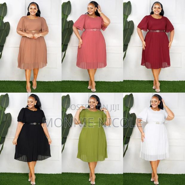 Plain Plaited Dress - main view