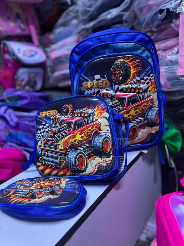 3 in 1 Cartoon Themed School Bags With An Insulated Lunch Bag