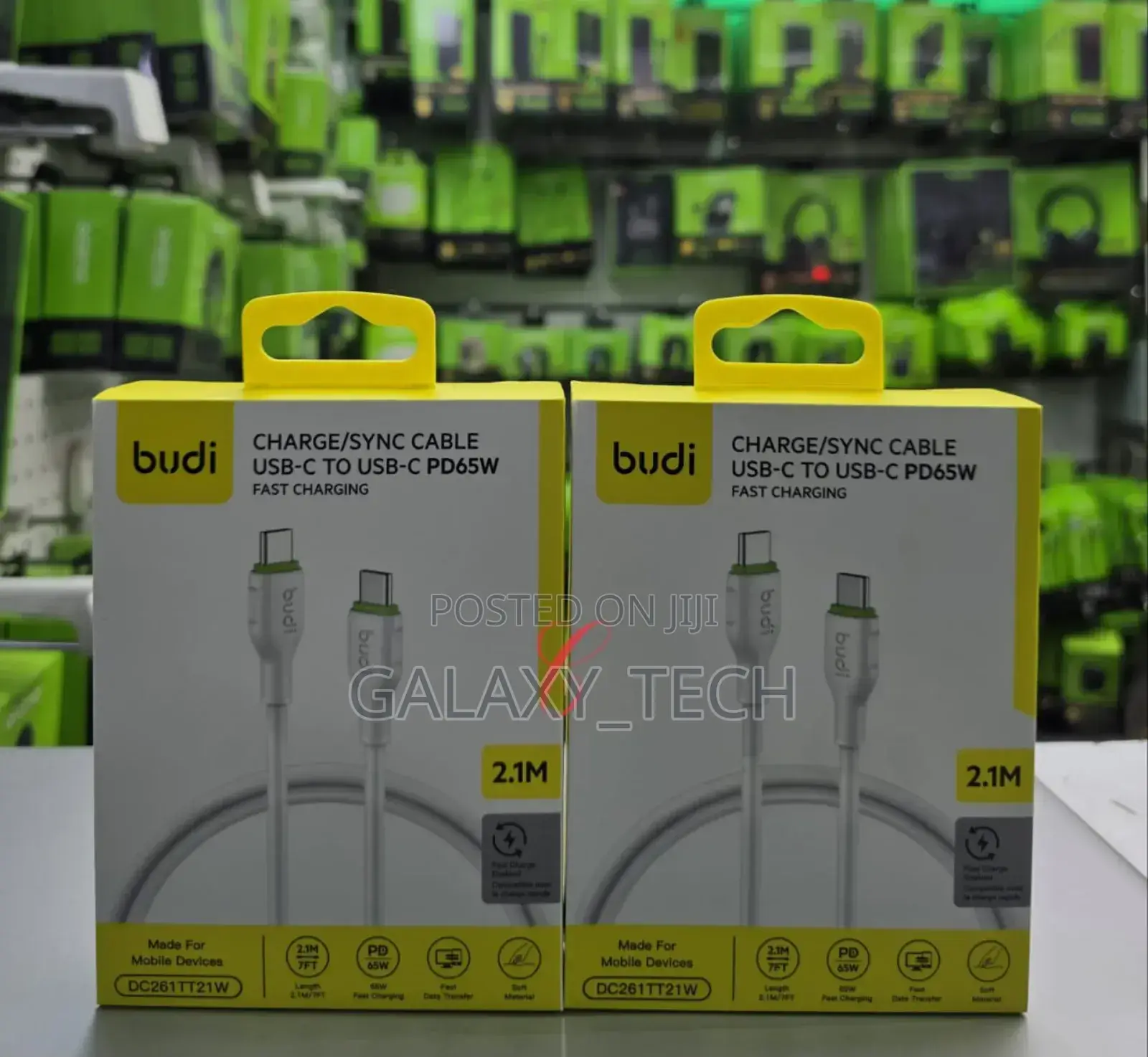 Budi Type C to Type C Fast Chargers*65w Pd 2.1m*