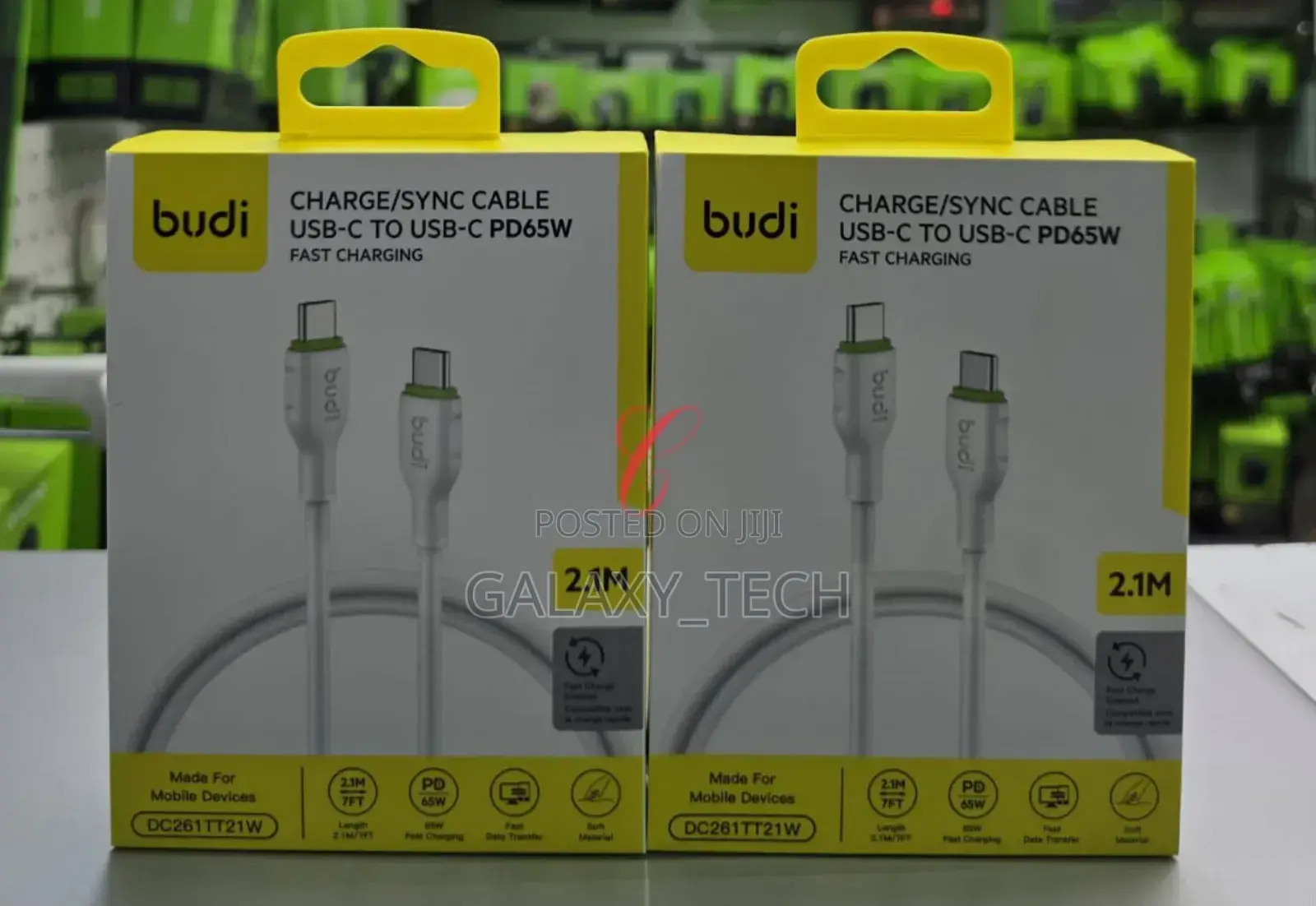 Budi Type C to Type C Fast Chargers*65w Pd 2.1m*
