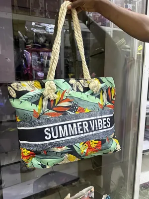 Summer Vibes' Large Capacity Women Beach/ Market Bag