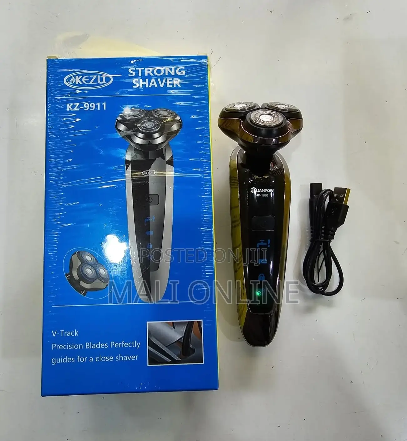 Kezu Kz-9911 Electric Rotary Shaver For Men Rechargeable Beard Razor